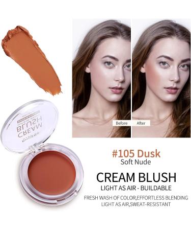 PHOERA Blush creme Lip and Cheek Blush Long-lasting and Waterproof Cream Blush Blends and Contours for a Lightweight and Naturally Luminous Look (105#Dusk) - Buy Online on GoSupps.com