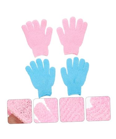 2 Pairs Exfoliating Bath Scrub Gloves - Dead Skin Remover for Smooth Skin | Shower & Bath Cleaning Gloves | Soft Polyester | 19X14cm Brown - Buy Online on GoSupps.com