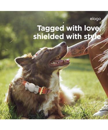 Shop Elago Ribbon Case for Pet Collars - Compatible with Apple Airtag | Cute Taupe Design for Dogs & Cats - Buy Online on GoSupps.com
