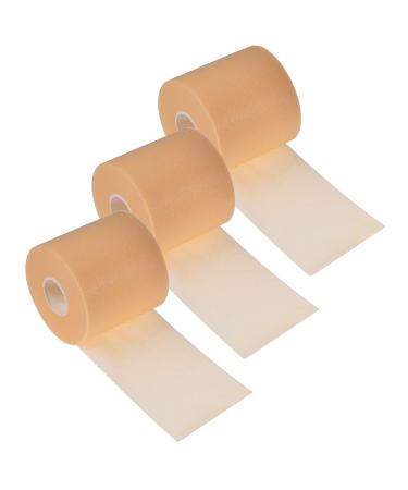 3 Pieces Athletic Pre Wrap Tape for Hair Foam Underwrap Tape Sports Pre-wrap Athletic Tape Underwrap for Hair Ankle Wrists Knees Sports 2.75 Inch by 30 Yards(Beige)