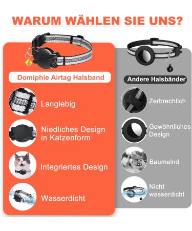 Waterproof Airtag Cat Collar - Reflective Gray XS (18-23cm) with Safety Lock & Elastic for Kittens & Small Dogs - Buy Online on GoSupps.com