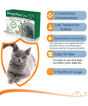 Natural Cat Flea & Tick Prevention Spot-On Treatment | 2-25 lbs | 9 Month Supply - Buy Online on GoSupps.com