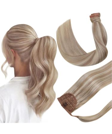 Hot sales product Hetto blond ponytail extensions real hair remy braid real hair extensions of course real hair ponytail extensions #18/613 highlight ashblond with bleached blonde blonde 40 cm 1-1 py #18/613