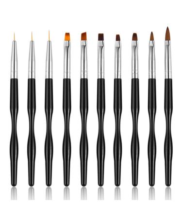10Pcs Sets Nails Art Brush Nail Painting Brush Drawing Line Pen Embossing Pens for DIY Handle Manicure Tool
