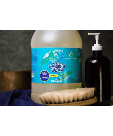 Buy Tea Tree Pure Castile Liquid Soap - Vegan Non-GMO All Skin Types 1 Gallon - Face Hand & Body Wash - Made in USA - Buy Online on GoSupps.com
