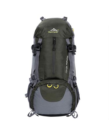 WoneNice 50L(45+5) Waterproof Hiking Backpack - Outdoor Sport Daypack with Rain Cover Army Green 50L