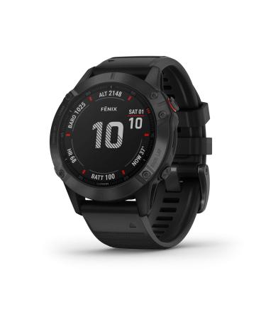 Garmin 010-02158-01 fenix 6 Pro, Premium Multisport GPS Watch, Features Mapping, Music, Grade-Adjusted Pace Guidance and Pulse Ox Sensors, Black 6 Pro - Black 6 Pro Watch
