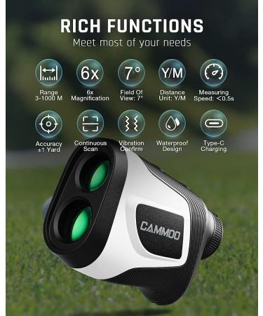 Camoo Golf Rangefinder with Slope | 1100Y Range Finder with 6X Magnification | USB Charging | Clear & Accurate Measurement | Vibration Alert | for Golfing & Hunting | M1000 White - Buy Online on GoSupps.com