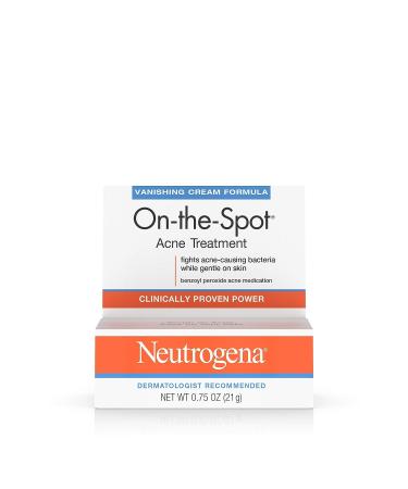 Neutrogena On-The-Spot Acne Treatment 0.75 oz - 2.5% Benzoyl Peroxide Pimple Cream - Buy Online on GoSupps.com
