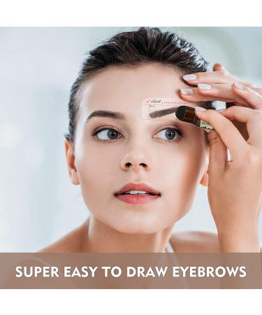 MGLIMZ Eyebrow Stamp Stencil Kit - Long Lasting Natural Shape | Brow Stamp Kit with Brush and Stencils - 3 in 1 Hairline Brow Powder - Black - Buy Online on GoSupps.com