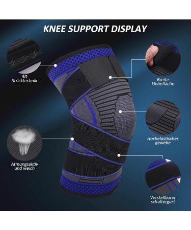 Ruilala Sport Knee Support - Compression Knee Sleeve for Men & Women | Ideal for Meniscal Tear Arthritis Tendonal Inflammation | Fitness & Weightlifting | Available in Blue Size S - Buy Online on GoSupps.com