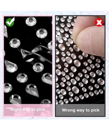 TIESOME 1450+ Self Adhesive Face Jewels Rhinestones Stickers with Tweezer - 4 Sheets Festival Makeup Diamonds & Crystals - Face Gems for Makeup - Buy Online on GoSupps.com