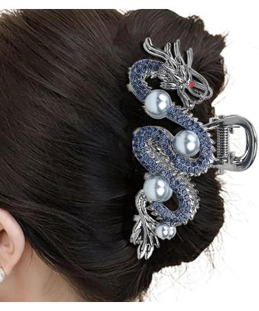 Metal Claw Clips Zinc Alloy Dragon Chinese Hair Clips Performance Vintage Chinese Dragon Year Exquisite Dragon Hairpin With Pearl Chinese Dragon Hair Clips Elegant Metal Hair Clamps Blue - Buy Online on GoSupps.com