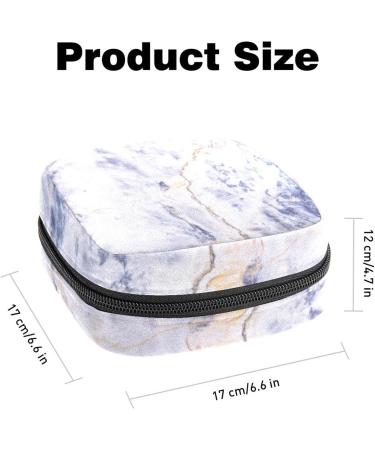 Gray Bright Light Marble Stone Pattern Women's Napkin Storage Bag - Portable Period Pocket for Women & Teens Menstrual Cup Holder Breastfeeding Insert - Buy Online on GoSupps.com
