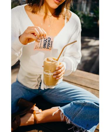 Renude Chagaccino Mushroom & Adaptogen Coffee Boost Powder - Immune Support, Beauty & Brains, Vegan & Keto | 0 Calories - 10 Servings - Buy Online on GoSupps.com