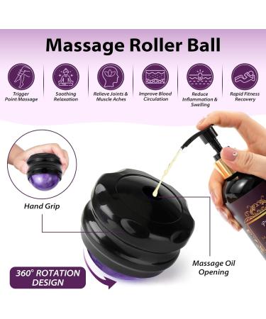 Aromatherapy Lavender Massage Oil with Roller Ball - Soothing Calming & Relaxing Spa Oil for Date Night & Massage Therapy | 10 Fl Oz - Buy Online on GoSupps.com