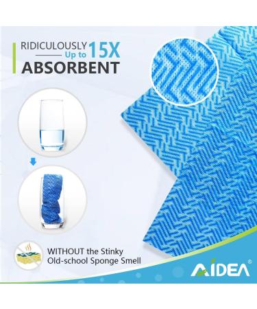AIDEA Cleaning Wipes - 40 Ct Handy Wipes, Multi-Purpose Towel for Reusable Cleaning - Domestic & Dish Cloths, Blue - 12''x24'' (1 Pack) - Buy Online on GoSupps.com