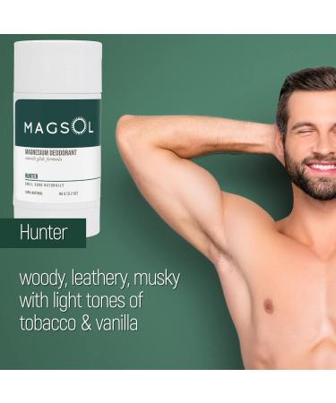MAGSOL Natural Deodorant for Men - Aluminum Free Deodorant for Men Baking Soda Free 3.2 oz (Hunter) - Buy Online on GoSupps.com