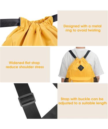 Orange Large Wall Backpack with Cord | Water-Repellent Sports Bag with Shoe Compartment for Men & Women - Buy Online on GoSupps.com