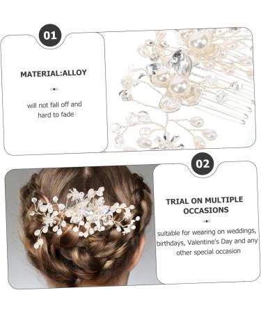 Ipetboom Bridal Comb Girls Accessories Flower Girl Hair Accessory Accesorios Para Comb Headband Bridal Hair Comb Bridal Headdress Wedding Headpiece Tiara Bride Hair Accessories Alloy Pearl - Buy Online on GoSupps.com