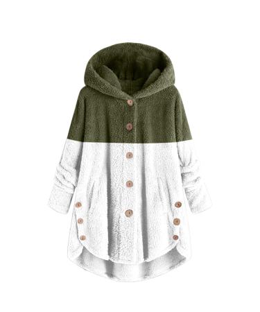 Hanxiulin fleece plush jacket fluffy warm zipper wool jacket women cardigan winddichter coat thick women trench coat loose slim warm cozy winter warm trench coat 5xl AG