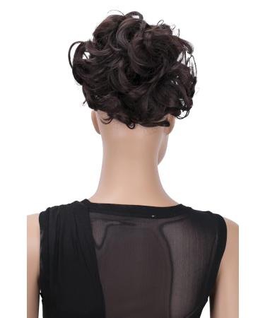 CAISHA Wavy Chocolate Brown Bun Hairpiece - DM15cm Hepburn Style Updo Hair Tie | Perfect for Elegant Hairstyles - Buy Online on GoSupps.com