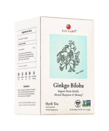 Health King Ginkgo Biloba Herb Tea, Teabags, 20 Count Box