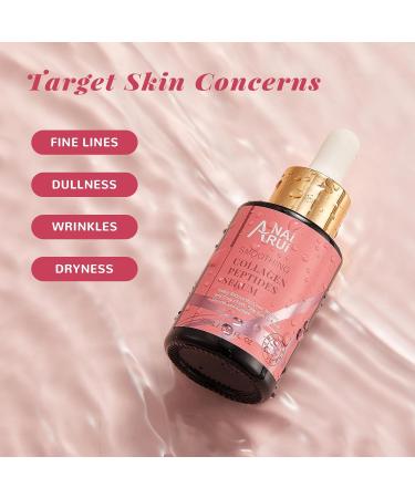 ANAiRUi Collagen Peptide Serum for Face with Hyaluronic Acid | Targets Fine Lines & Wrinkles | Plumps and Firms Skin | Anti-aging Collagen Serum for Face & Neck 30ml - Buy Online on GoSupps.com