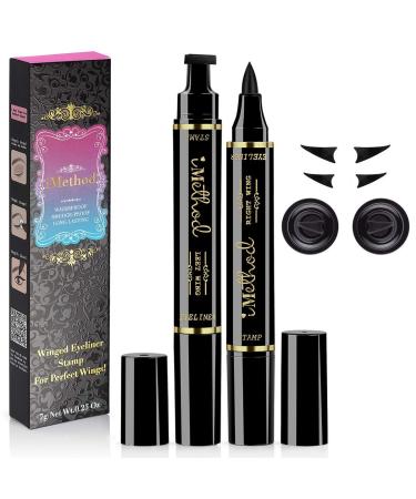 iMethod Wing Eyeliner Stamp - 2 Pens Left & Right Dual Ended Liquid Winged Eye Liner Pen Perfect Winged Cat Eye Look Waterproof Smudgeproof and Sweatproof Vamp Style Wing 8 mm Kitten 1 count (Pack of 1)