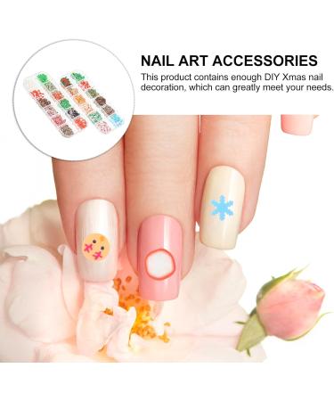  LALADEFIEE 2 Boxes Christmas Nail Art Decorations Soft Clay Elements for Natural Artificial Nails Easy to Apply for Manicure Salon Use - Buy Online on GoSupps.com
