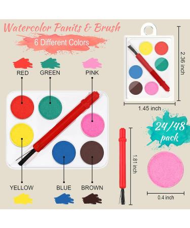 48 Pcs Watercolor Paint Set with Canvas Panel and Wooden Easel - Painting Kit for Kids, Schools, Parties - Includes Brushes - Mini Set - Buy Online on GoSupps.com