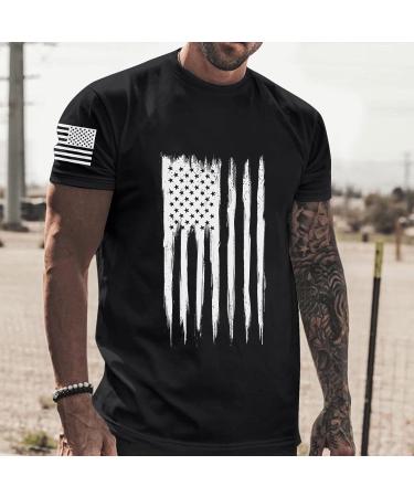 America Patriotic Flag Men's T-Shirt - 4th of July Tee - Black XL - Buy Online on GoSupps.com