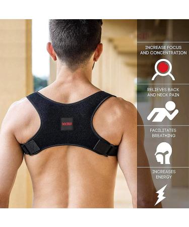 Posture Corrector for Men & Women | Adjustable Back Support Brace (Size 28-48) | Comfortable Shoulder Straightener - Buy Online on GoSupps.com