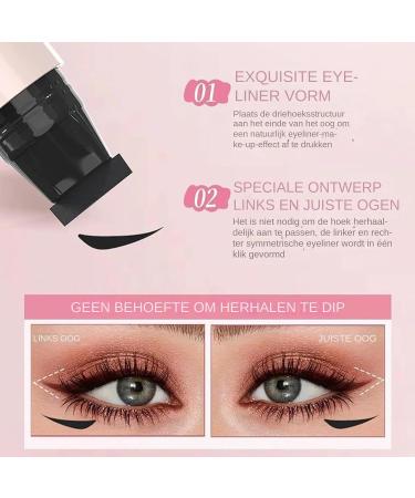 Eyeliner Stamp Waterproof Double Head Eyeliner Pen Waterproof Eye Stencil Double Waterproof Smudge Resistant Liner Pencil Pen Seal Long Lasting Makeup Tools For Eyebrow Shapes Black - Buy Online on GoSupps.com