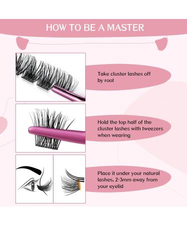 Cluster Lashes Individual DIY Eyelash Extensions - 72 Pcs C-8-16mix | Easy to Apply Thin Band at Home | First Glance Lashes - Buy Online on GoSupps.com