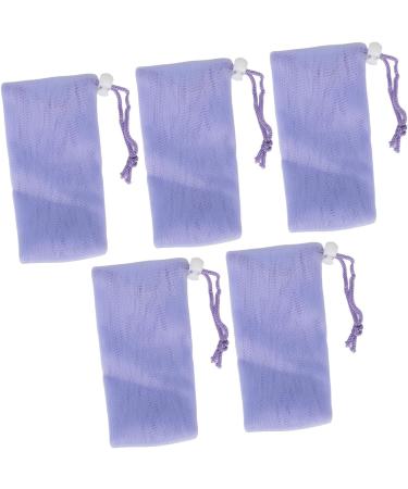 Sac de Sac de Poche Savon en Filet en Maille Exfoliant avec Cordon Cordon - 5pcs Purple Moussant Filet pour le Nettoyage du Visage et du Corps - Soft PE Mesh Saver pour la Maison et les - Buy Online on GoSupps.com