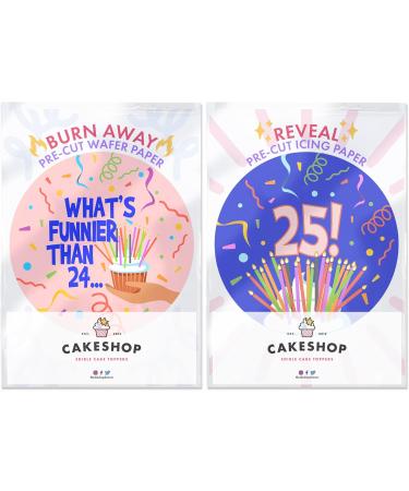 Cakeshop Burn Away Cake Edible Topper Pack | 1 x Icing sheet & 1 x Wafer Sheet | 'What's Funnier Than' Joke For Him or Her | Customise With Your Required Ages | Multiple Shapes & Sizes to Choose Prime - Buy Online on GoSupps.com