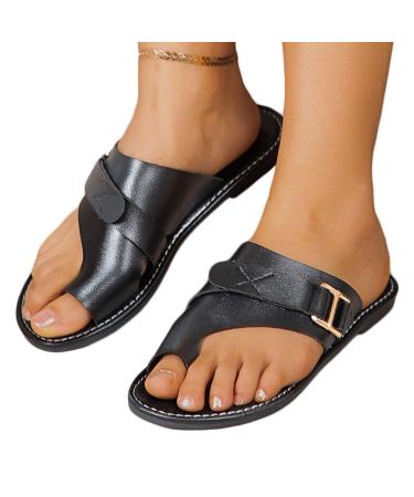 Bunion Splints Platform Sandal Big Toes Hallux Valgus Correction Slippers For Plantar Fasciitis Toe Corrector Bunion Corrector(Black 7) 7 Black