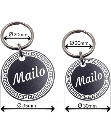 Unique Branding Dog & Cat Recognition Tags | Personalized Double-Sided Engraved Pet ID | 35mm Purple Round | Ideal for Pets & Owners - Buy Online on GoSupps.com