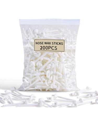 200 Pcs Wax Sticks, Nose Wax Kit Accessories, Waxing Sticks for Nose Hair Remover, Wax Applicator Sticks for Nostril Nasal Cleaning Ear Face Eyebrows Hair Removal for Men Women WK-04