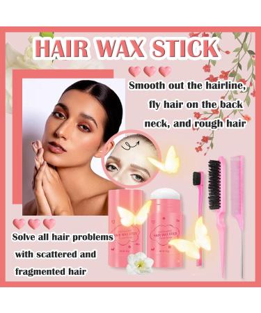 Hair Wax Stick & Hair Styling Combs Set 4 Pcs Moisturizing Non-Greasy Hair Styling Wax Stick for Edge Control on Wigs And Hair Lightweight Hair Slick Balm Stick for Flyaways Edge Frizz Hair - Buy Online on GoSupps.com