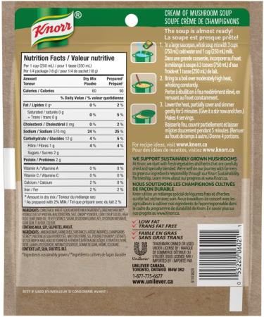 Knorr Cream of Mushroom Soup 71g (4 Serves) Mushroom 714 g (Pack of 1) - Buy Online on GoSupps.com
