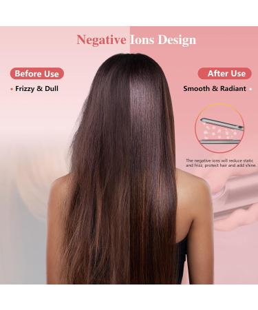 Flat Iron Hair Straightener & Curler 2 in 1 - Negative Ion Adjustable Temp for All Hair Types - Gray - Buy Online on GoSupps.com