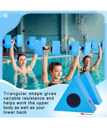 4 Pcs Triangular Aquatic Exercise Dumbbells Set - Blue EVA Foam Water Weights for Pool Exercise - Resistant Water Aerobics Equipment - Buy Online on GoSupps.com