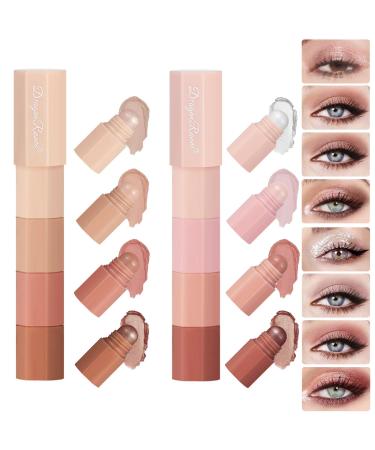 CHSEEO Eyeshadow stick 8 colors eyeshadow pencils eyeshadow cream highly pigmented waterproof durable quickdrying matte eyeshadow stick 64 2 pieces