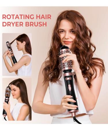 3-in-1 Hair Dryer Brush Set - Rotating Hot Air Spin Brush with Ionic Technology - Detachable Curling Brushes in Black & Gold - Buy Online on GoSupps.com