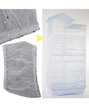 Bird Seed Catcher | Extra Large Mesh Stretchy Guard Cover | Nylon Shell Skirt for Bird Cage | 29.5 Height White - Buy Online on GoSupps.com