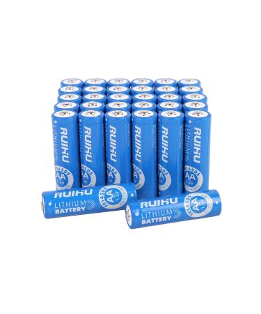 RUIHU AA Batteries, 32 Pack Lithium Iron Double A Batteries, 1.5V 3000mAh Longer Lasting AA Lithium Batteries for Flashlight, Toys, Remote Control, Non-Rechargeable (Lithium AA-32 Count) 4 Count (Pack of 8)