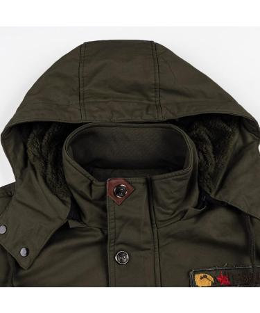 Buy Hanxiulin Oversize Warm Plush Jacket for Men - Winter Hooded Coat in Green 4XL | Soft Fleece Lined Outdoor Jacket - Buy Online on GoSupps.com