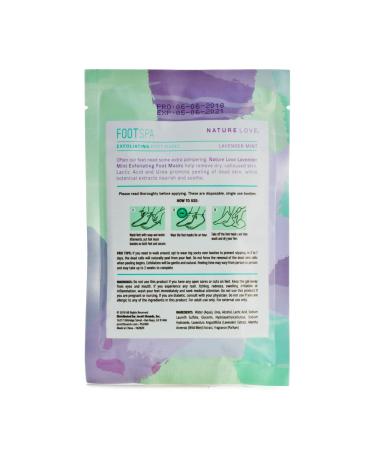 Nature Love Exfoliating Foot Mask - Lavender Mint, Lactic Acid & Urea - Exfoliates & Removes Dead Skin - Paraben Free (3 Pairs) - Buy Online on GoSupps.com